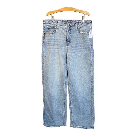 Old Navy Extra‎ High Rise Sky Hi Wide Leg Light Wash Jeans - Size 14 NWT - Picture 1 of 8